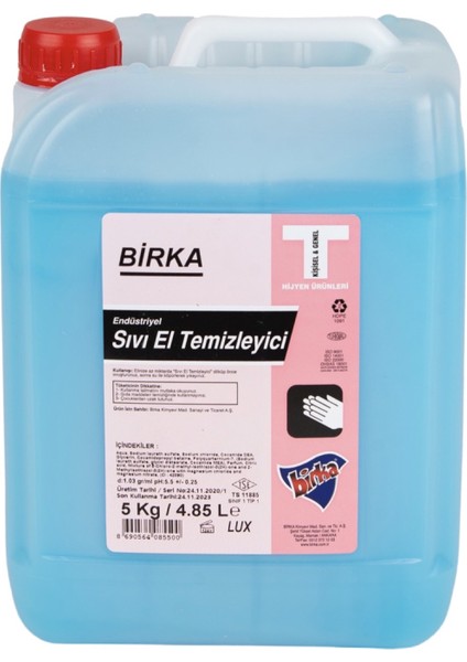 Sıvı El Temizleyici (Lüx), 5 kg x 4 Adet