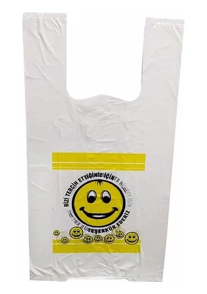 Gülen Yüz Baskılı Hışır Poşet Küçük Boy 5 kg