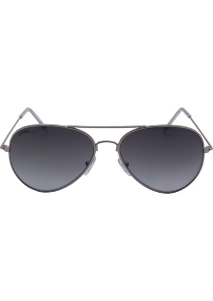 E101 Metal Damla Model Gümüş Füme Degrade Unisex Güneş Gözlüğü C5 CAT.2