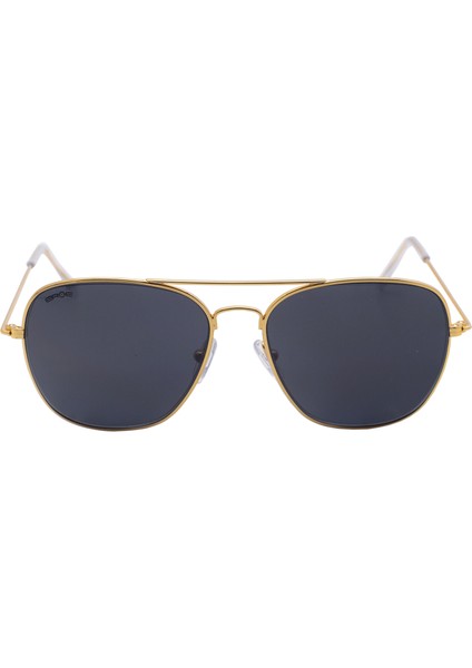 E104 Metal Kare Model Gold Füme Unisex Güneş Gözlüğü C2 CAT.3