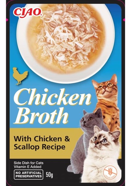 Chicken Broth Tavuk Sulu ve Deniz Taraklı Kedi Çorbası 50 Gr