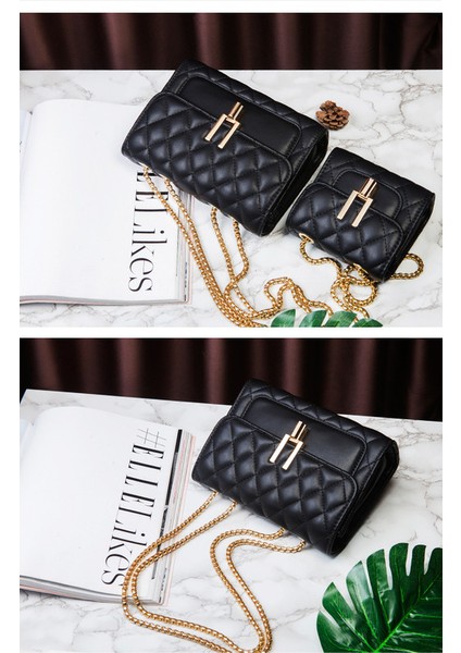 Kadın Siyah Zincirli Kapitone El ve Omuz Çanta (Yurt Dışından) modelleri