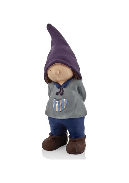 Dekoratif Polyester Cüce Erkek Çocuk Heykeli (55X20CM)