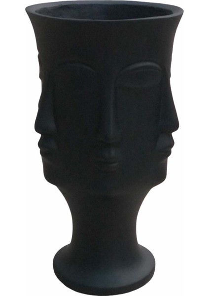 Dekoratif Polyester Adler Çok Yüzlü Uzun Vazo (35X19CM)