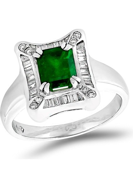 2,30 Ct Pırlanta Zümrüt Yüzük