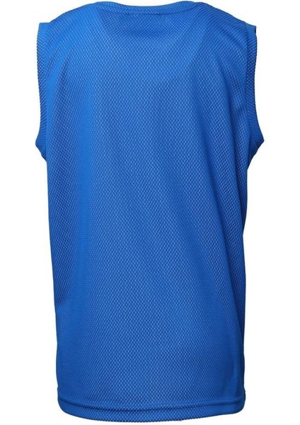 911496-2104 Bisiklet Yaka Regular Fit Düz Mavi Erkek Çocuk Atlet