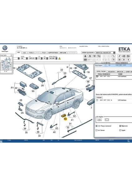 Passat LED Kapı Reflektörü 3G0947411A / 3G0947411C / 3G0947411 fiyatları