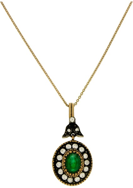 1,54 Ct Zümrüt Elmas Kolye