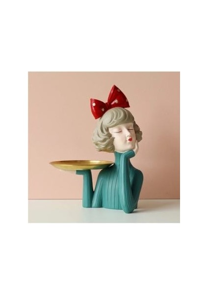 Dekoratif Polyester Metal Tabaklı Kız (32X26CM)