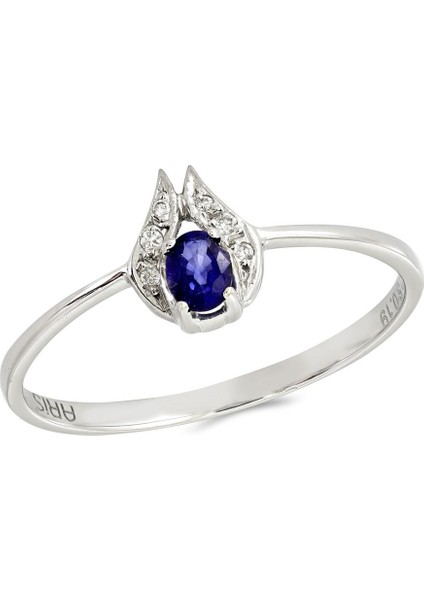 0,21 Ct Pırlanta Safir Yüzük