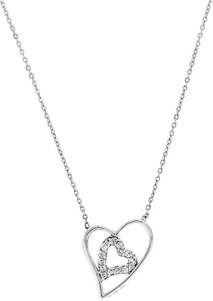 0,05 Ct Pırlanta Kalp Kolye