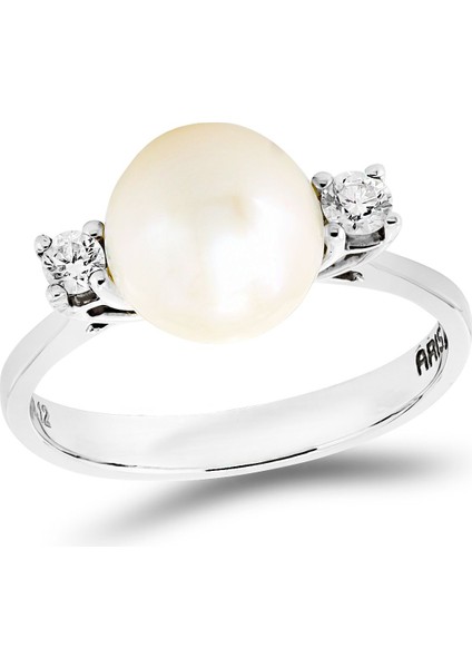 0,12 Ct Pırlanta Inci Yüzük