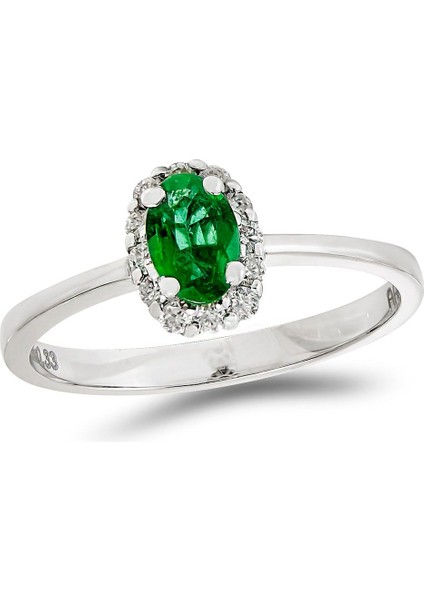 0,48 Ct Pırlanta Zümrüt Yüzük
