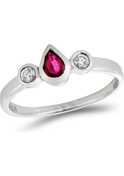 0,46 Ct Pırlanta Yakut Yüzük