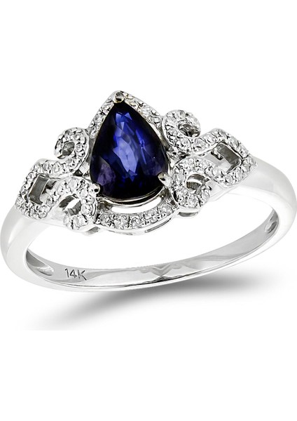 0,99 Ct Pırlanta Safir Yüzük