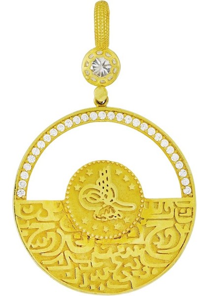 Osmanlı Tuğralı Çerçeveli Altın Kolye Ucu T045461