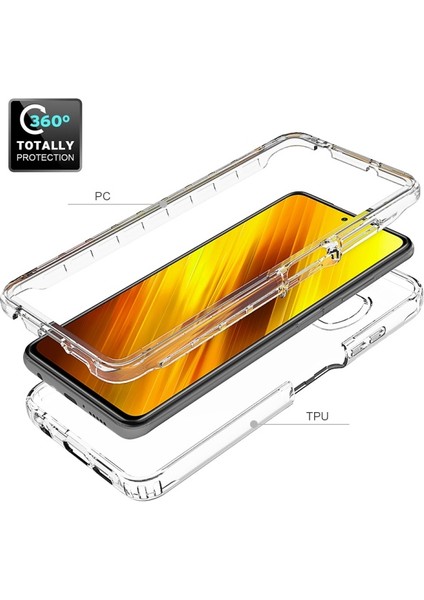 Xiaomi Poco X3 Pro Için Çift Taraflı Ayrılabilir 2'si 1 Arada Tpu + Pc Telefon Kılıfı - Siyah (Yurt Dışından)