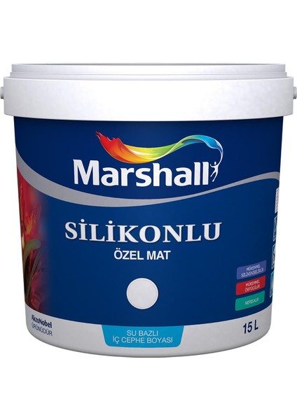 Silikonlu Özel Mat Iç Cephe Boyası 15 L. Mermer Tozu