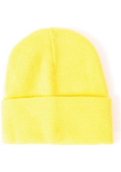 Sarı Basic Bere Düz Bere Unisex
