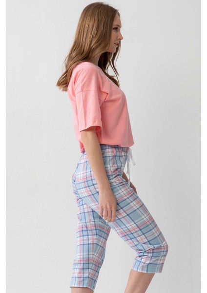 Pamuklu Düşük Omuzlu Kısa Kol Kaprili Pijama Takım modelleri