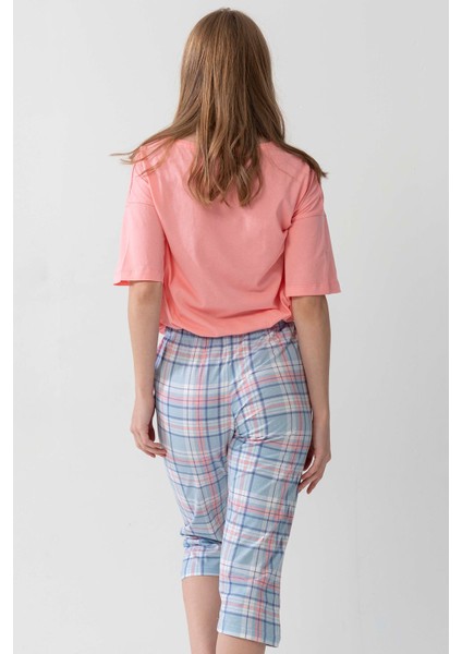 Pamuklu Düşük Omuzlu Kısa Kol Kaprili Pijama Takım fırsatları