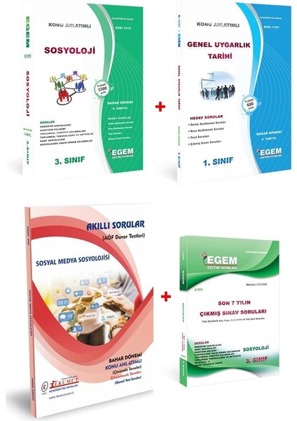AÖF Sosyoloji 3. Sınıf 6 Dönem (Bahar) Konu Anlatımlı Soru Bankası +Çıkmış