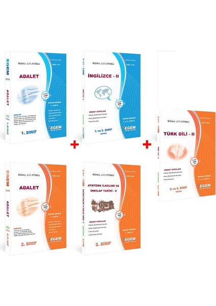 AÖF Adalet 1. ve 2. Sınıf 2 ve 4 Yarıyıl Bahar Dönemi Konu Anlatımlı Soru Bankası Set