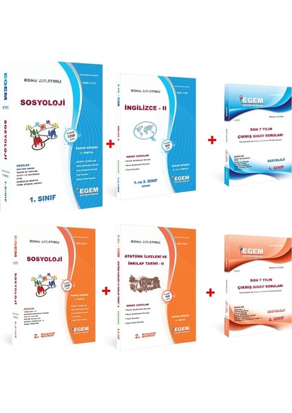 AÖF Sosyoloji 1 ve 2. Sınıf 2 ve 4 Dönem (Bahar) Konu Anlatımlı Soru Bankası Set +Çıkmış
