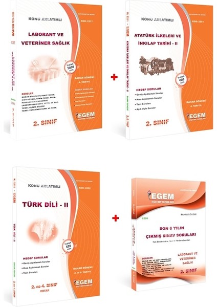 AÖF Laborant ve Veteriner Sağlık 2. Sınıf 4 Dönem Konu Anlatımlı Soru Bankası Set+Çıkmış