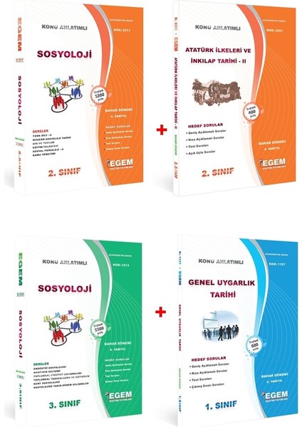 AÖF Sosyoloji 2. ve 3. Sınıf 4. ve 6. Dönem (Bahar) Konu Anlatımlı Soru Bankası Set (Ciltli)