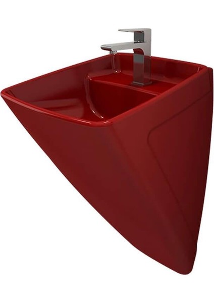 Bocchi Firenze Asma Monoblok Lavabo, 48 Cm, Parlak Kırmızı 1082-019-0126