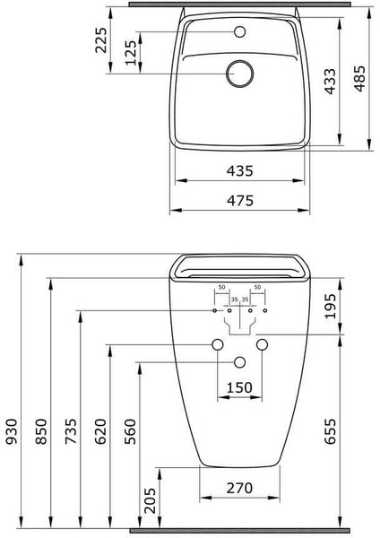 Bocchi Firenze Asma Monoblok Lavabo, 48 Cm, Parlak Kırmızı 1082-019-0126