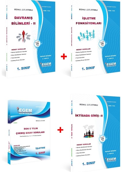 AÖF İşletme 1. Sınıf Bahar Dönemi 2. Dönem Konu Anlatımlı Soru Bank + Çıkmış (Ciltli)