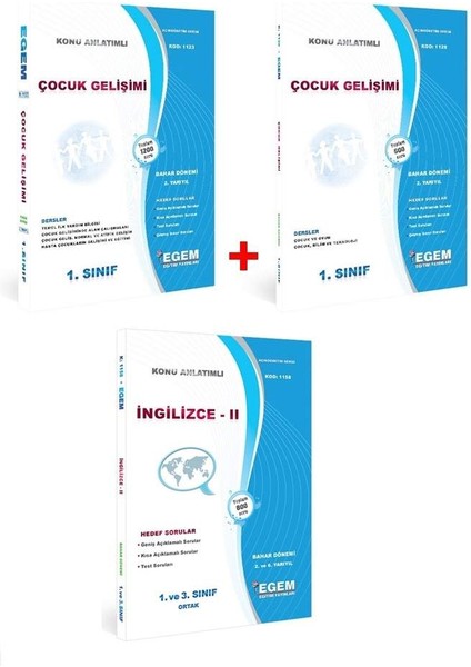 AÖF Çocuk Gelişimi 1..sınıf 2.. Yarıyıl Bahar Dönemi Konu Anlatımlı Soru Bankası Set (Ciltli)