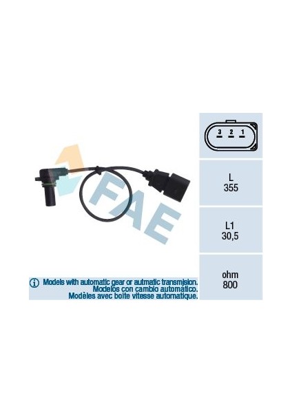 Eksantirik Devir Sensörü Otomatik Golf Iv-Octavıa-Leon-Toledo-A3 1.6-1.8-1.9 T-Fsı-Tdı-Sdı