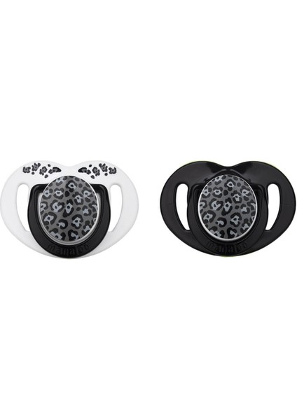 Sterilizasyon & Saklama Kutulu Antrasit Leopar Desenli Ikili Ortodontik Emzik / 6 Ay+