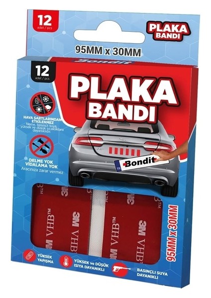 Çift Taraflı Oto Plaka Montaj Bandı