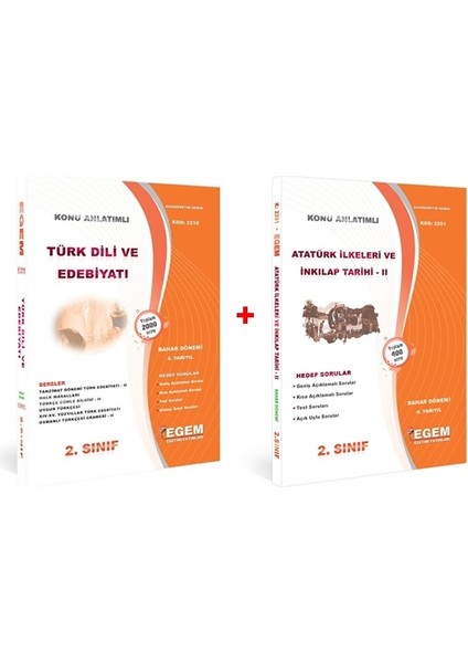AÖF Türk Dili ve Edebiyatı 2. Sınıf 4. Dönem (Bahar) Konu Anlatımlı Soru Bankası Set (Ciltli)