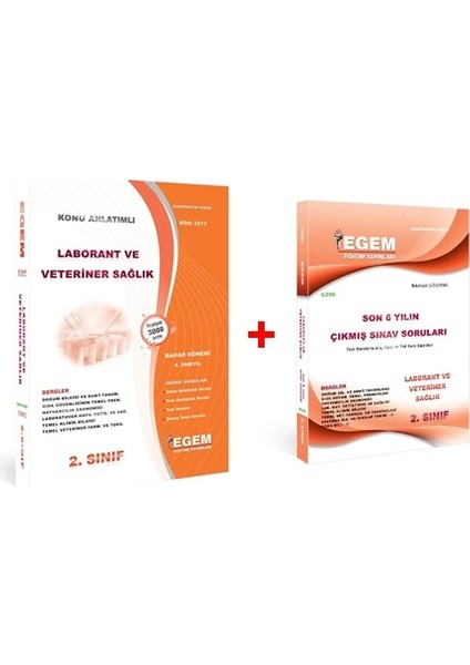 AÖF Laborant ve Veteriner Sağlık 2. Sınıf 4. Dönem Konu Anlatımlı Soru Bankası +Çıkmış (Ciltli)