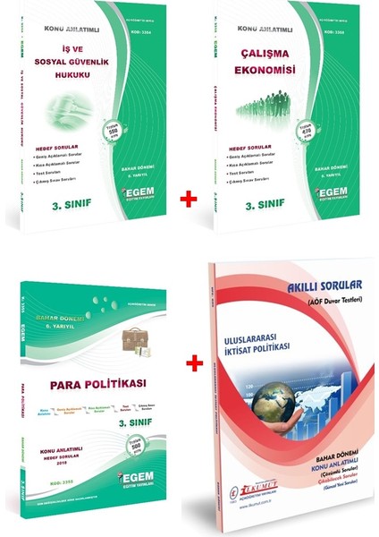 AÖF İktisat 3. Sınıf Bahar Dönemi 6. Dönem Konu Anlatımlı Soru Bankası Set (Ciltli)
