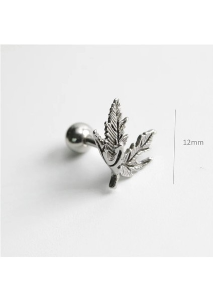 Cerrahi Çelik Kuru Yaprak Ikili Piercing Set - Bar Uzunluğu 6 Mm. Iki Adet modelleri
