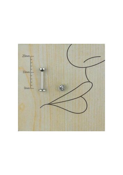 Cerrahi Çelik Zirkon Taşlı Dudak Piercing 10 mm - 1 Adet fiyatları