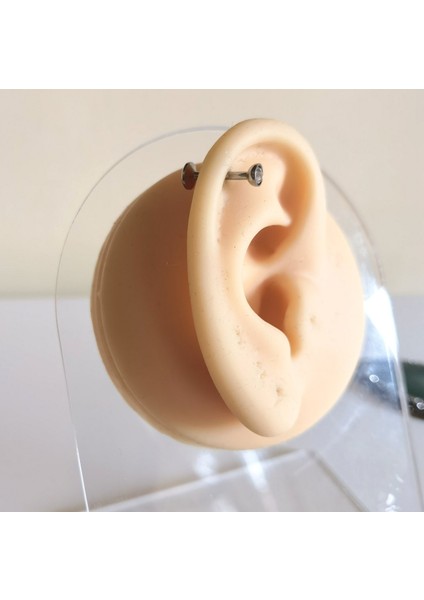 Cerrahi Çelik Zirkon Taşlı Dudak Piercing 10 mm - 1 Adet fırsatları
