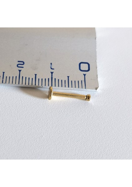Cerrahi Çelik Zirkon Taşlı Gold Dudak Piercing 10 mm - 1 Adet fırsatları