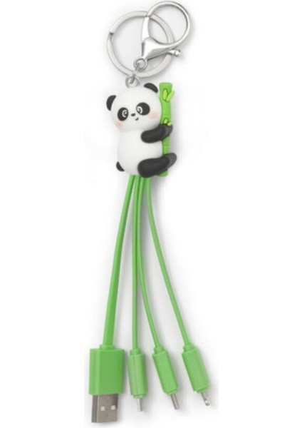 Şarj Kablosu Panda Yeşil