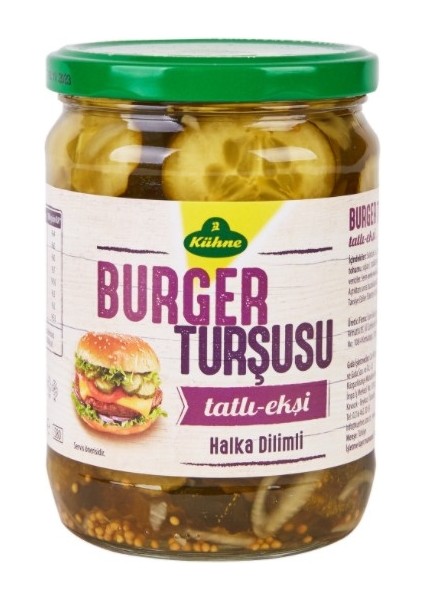 Kühne Burger Turşusu Halka Dili   mli Tatlı-Ekşi 530 gr