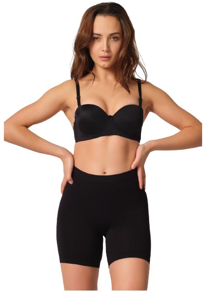 Siyah Seamless Paçalı Boxer 3003
