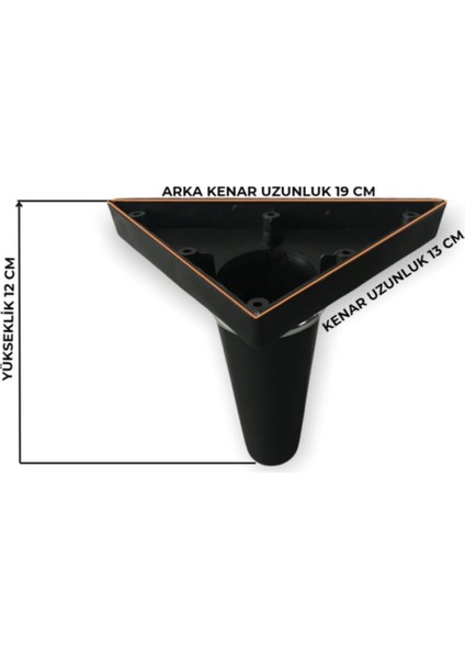 Mobilya Koltuk Ayağı Baza Çekyat Chester Oturma Grubu Ayağı Siyah 12 cm 1 Adet fiyatları