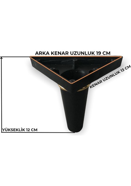 Koltuk Ayağı Baza Çekyat Chester Oturma Grubu Ayak Siyah 12 cm 1 Adet