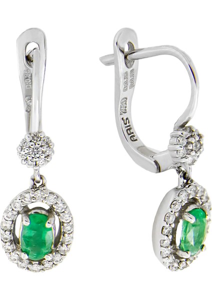 0,88 Ct Zümrüt Pırlanta Küpe